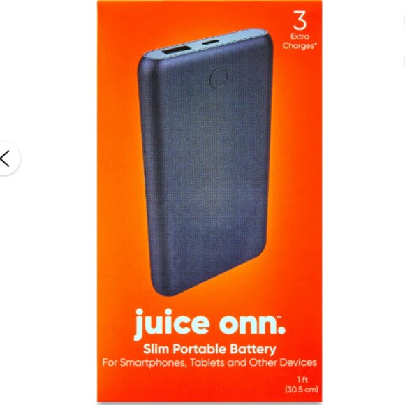 Onn. Other - onn. 10,000 mAh Portable Battery with USB-C and USB ports, Black NIB